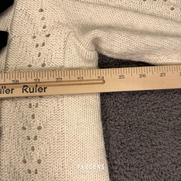 Lane Bryant Sweater Womens Plus 18/20 White V-Neck Pointelle Ribbon Pullover - Picture 9 of 13